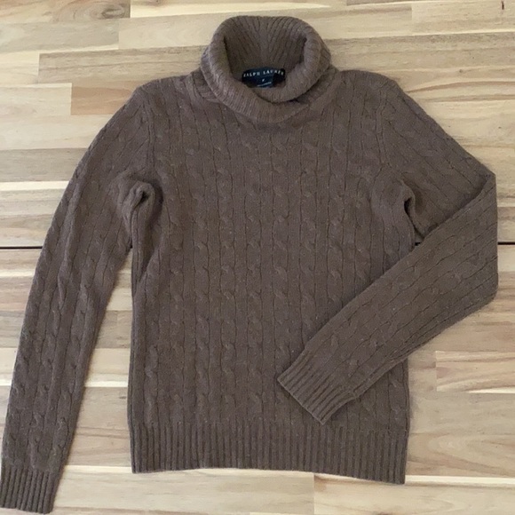 Ralph Lauren Sweaters - RALPH LAUREN BLACK LABEL CASHMERE CABLE KNIT TURTLENECK SWEATER
